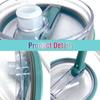 2pc 40oz New Threaded Suction Nozzle Cup Cover Roller Straw Replacement Cup Cover Splash Proof Cover Available In Multiple Colors