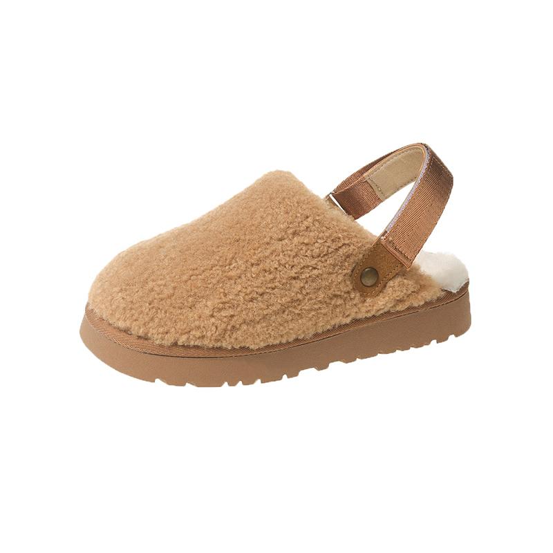 Fur Women Cotton Slippers Winter Fashion Flats Mules Shoes Casual Warm Slingback Shoes Woman 2025 Trend Brand Cozy Mujer Botas