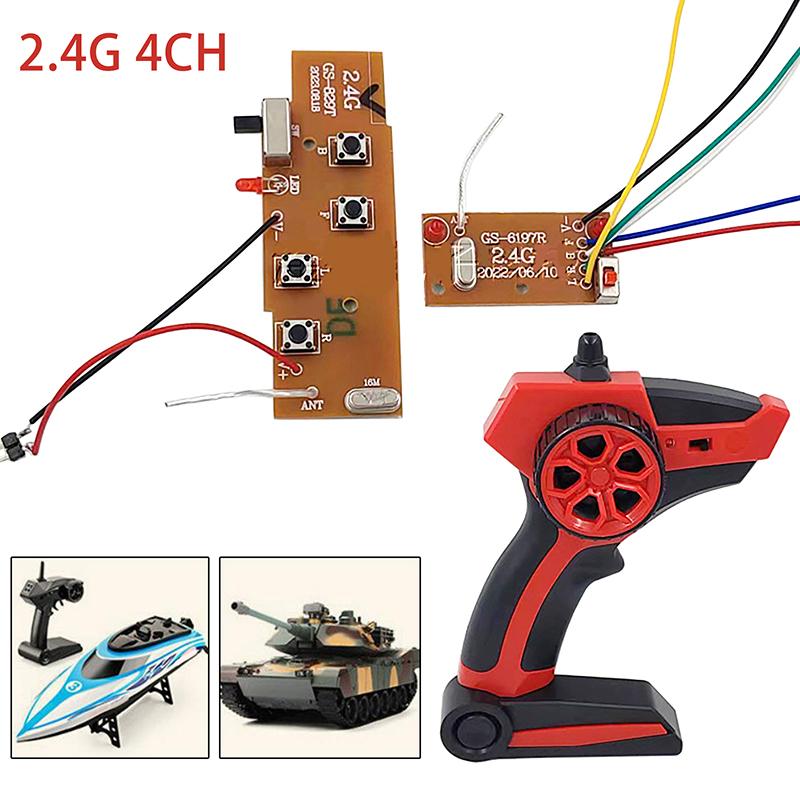 1 Set Diy Remote Control Boat Car Tank Remote Control Transmitter And Receiver Board 2.4G 4Ch For Ship Rc Car Vehicles