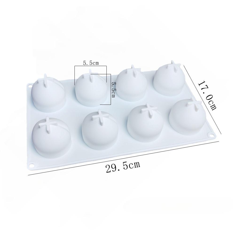 8-Cavity 3D Longevity Peach Silicone Mold - Jelly Mousse Cake French Dessert Aromatherapy Candle Baking Tool