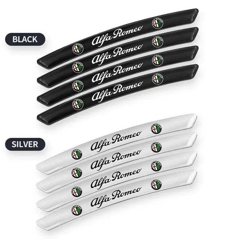 Drlqc8 4Pcs Car Styling Aluminum Wheel Rims Racing Stickers Auto Accessories for Alfa Romeo 4C 159 Spider Giulia Giulietta 156 147