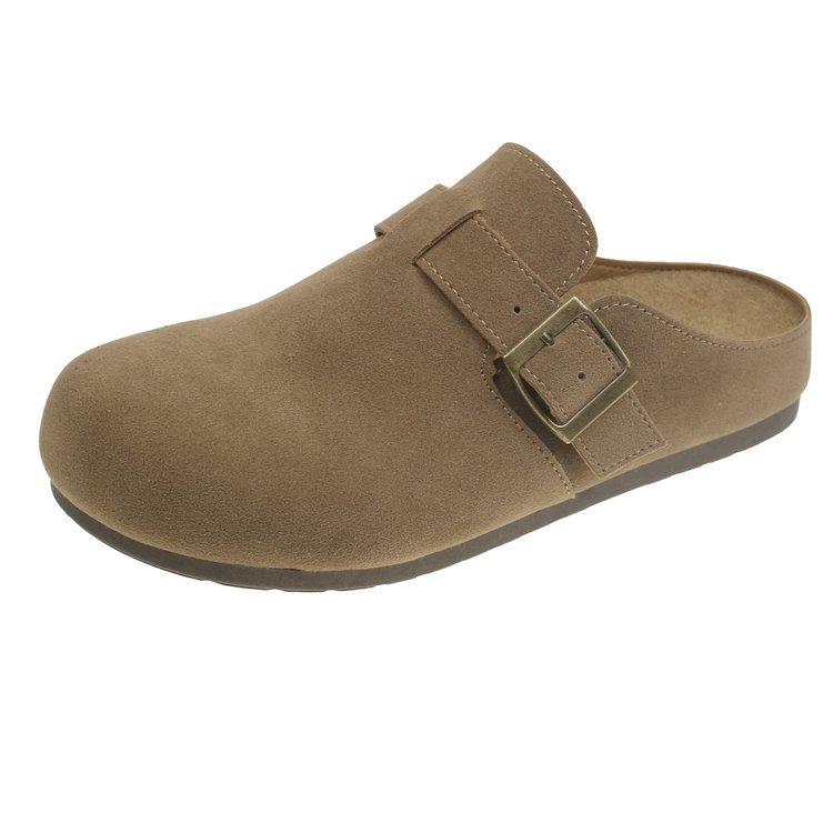 [Ushilai] French Retro Baotou Half Slippers Women's 2025 Spring New Fashion Lazy Flat Bottom One Pedal