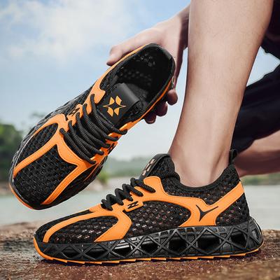 Men's Water Shoes Summer New Hollow Breathable Casual Versatile Mesh Shoe Soft Sole Wear-resistant Running Mesh Trendy Shoes