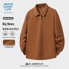 Jeanswest Men's Waffle Knit Letter Print Long Sleeve Polo Shirt