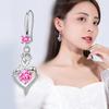 Yousheng 1 Pair Hoop Earrings Shining Cubic Zirconia Geometric High-end Pendant Dress Up Hypoallergenic Rose Flower Heart Dangle Earrings Fashion