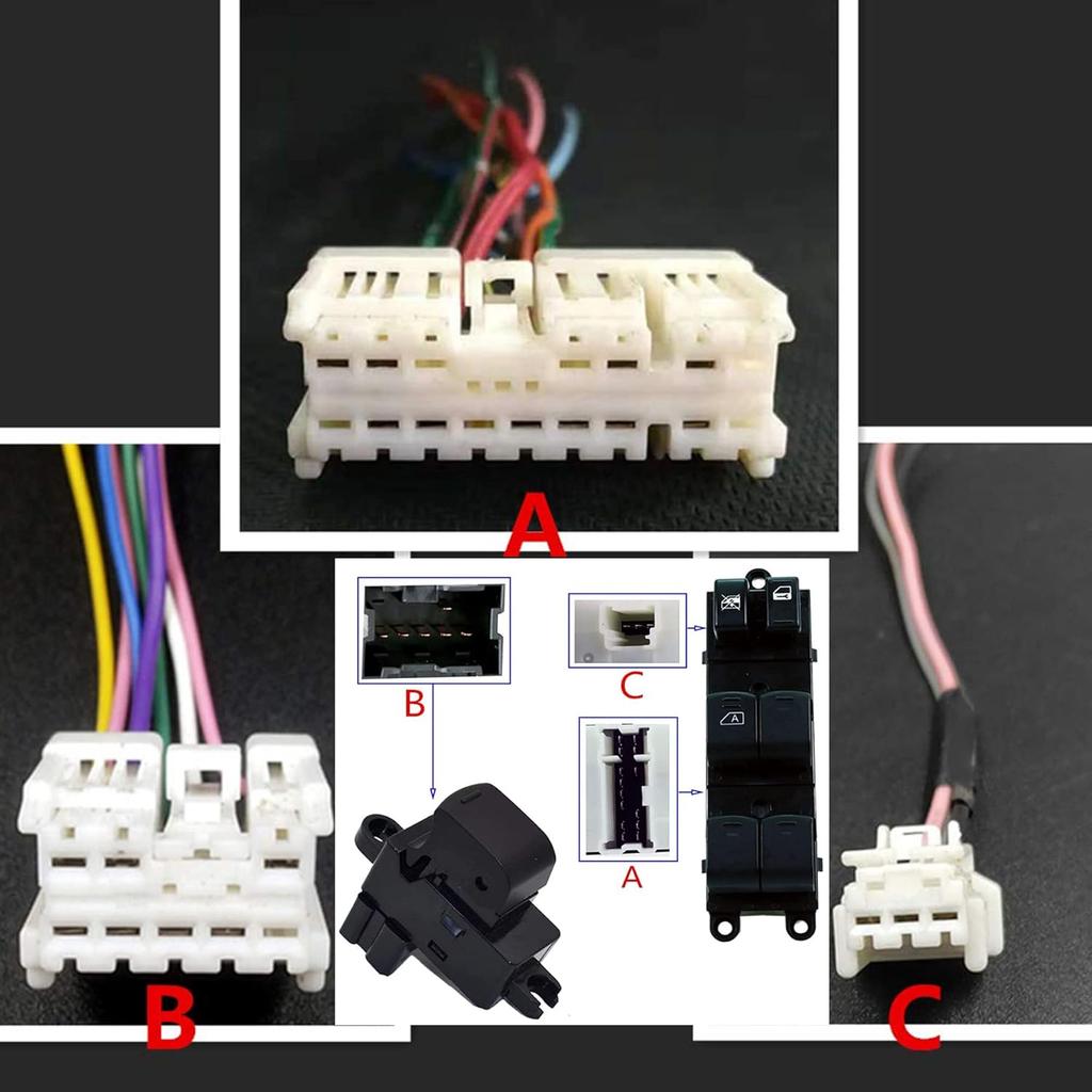 Power Window Switch Assembly Harness Connector Plug for Nissan Titan Armada Altima Almera Pathfinder Patrol Murano Frontier Xterra X-Trail Navara