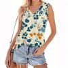 Damen Modisches Und Lässiges Alltagstaugliches Vielseitiges Ärmelloses Slim Top mit Blumenmuster