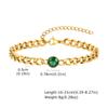 Stainless Steel Bracelets Round Zirconia Chunky Cuban Chain Bracelet for Women Girls Vintage Fashion Jewelry Party Gifts