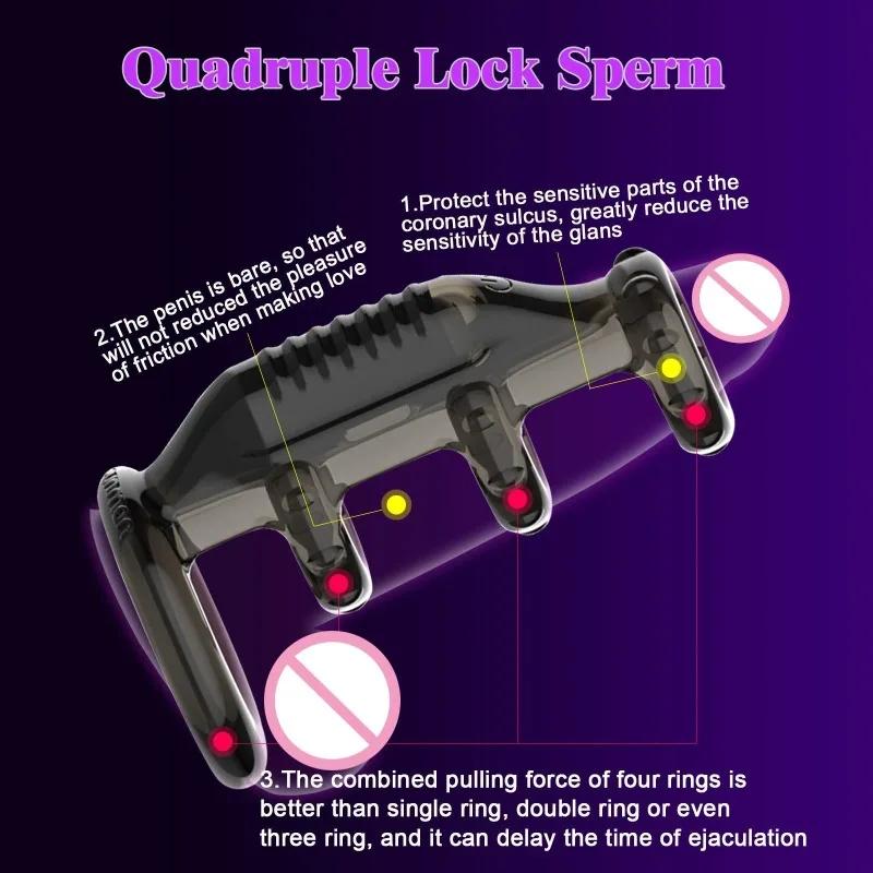 G Spot Stimulator Bullet Vibrator Cock Sleeve Penis Vibrating Ring Ejaculation Delay Strap On Dildo Dick Enlargement Extender