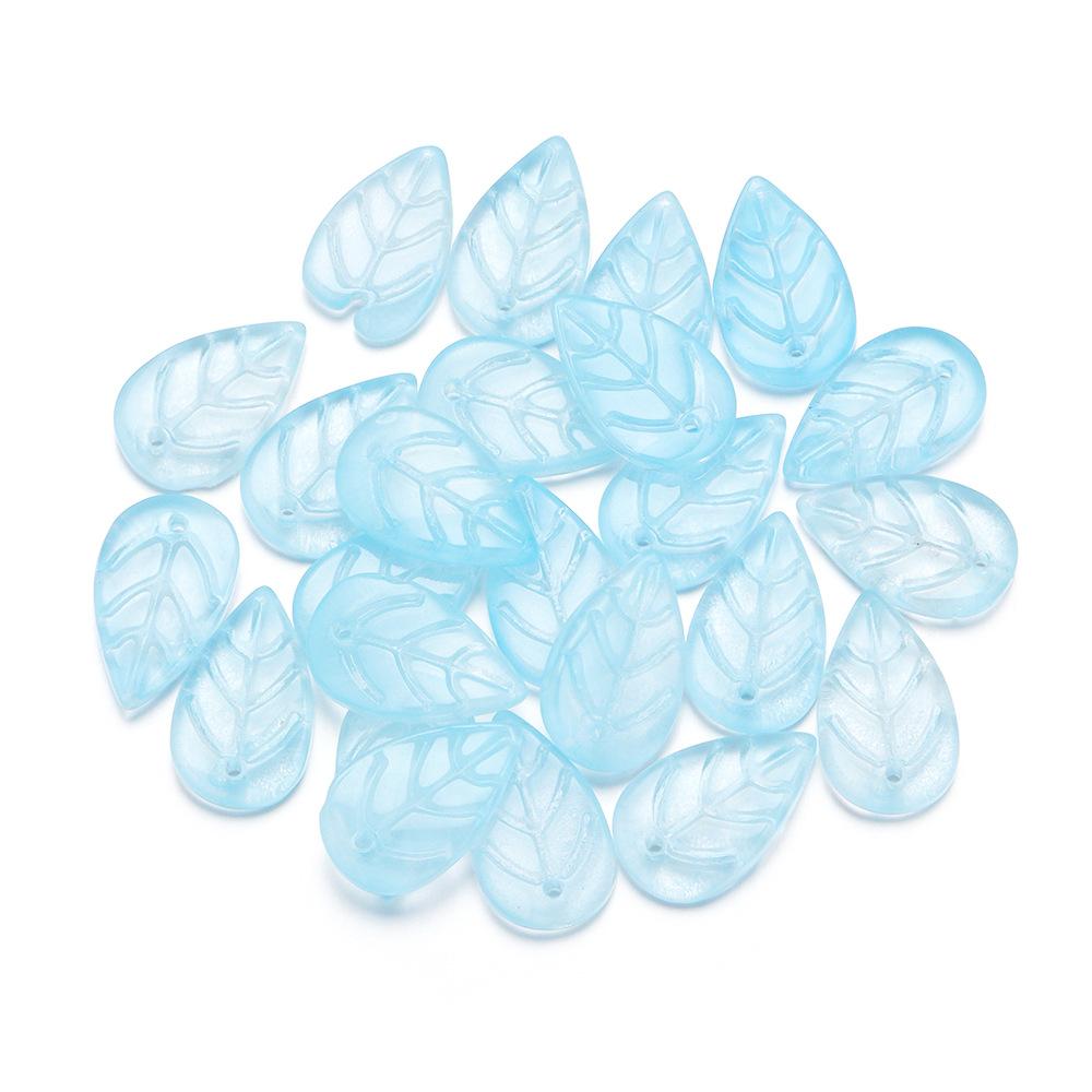 ZW47 10.5x17.5mm Petite Leaf Shape Glass Bead Texture Exquisite Lampwork Spacer Czech Jewelry Handmade Bracelet Trend Material