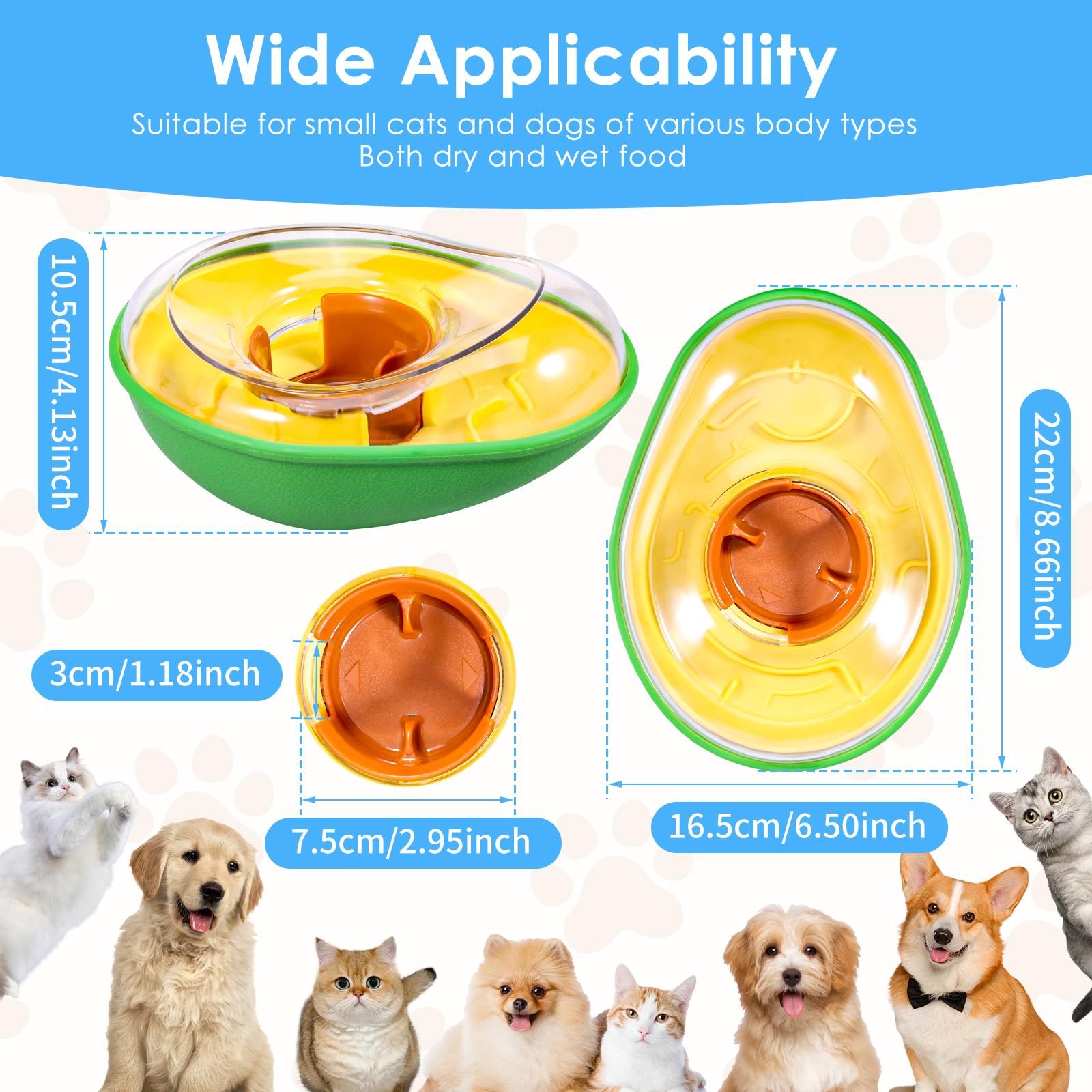 

Avocado Training Pet Automatic Feeder Non Spill Treat Dispensing Wobble Toy Interactive Pet Slow Feeder Bowl Pet Supplies