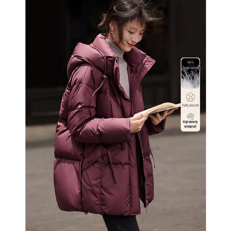 

Женское пуховое зимнее пальто XWI с капюшоном из 90% белого утиного пуха 2XL