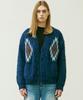 Knd Chimayo Pattern Bulky Brush Cardigan Navy