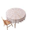 1Pc Desk Vintage 180CM Dust-proof Terylene White Tablecover Lace Tablecloth