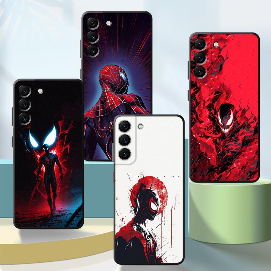 Marvel Black Red Spider Man Case for Samsung Galaxy A57 A73 A51 A24 A26 A55 A37 A22 A32 A25 A52 A36 A53 A35 A23 Phone Cover A71
