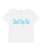 Deomopeuhauseu Don'T Say No Oversized One-Shoulder Short Sleeve T-Shirt White