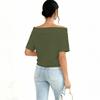 Women's Off Shoulder Neck Sweatshirt Loose Fit Casual Pullover Top