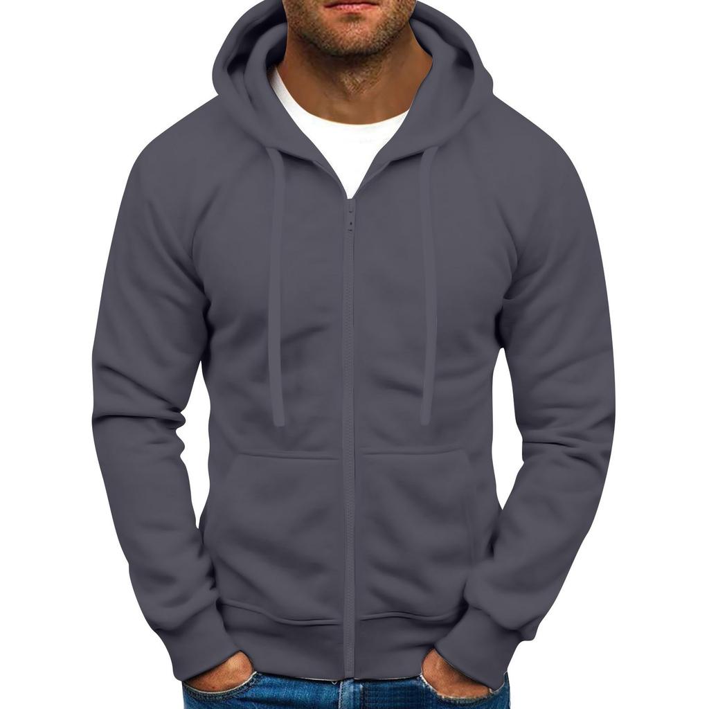 Men Full Zip Up Sweatshirts Long Sleeve  Pullover Tops Casual  And Tall Jackets With Pockets