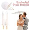 A84X-60Cm White Paper Parasol Wedding, Party Favors DIY Bamboo Umbrella, Bridal Show Centerpieces, Photo Props