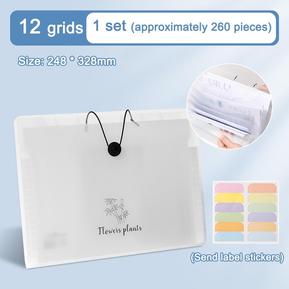 New 5/8/12 Grids A4 Document Bag Multi-Layer Waterproof File Folder Test Paper Storage Large Capacity Expanding Folder Students