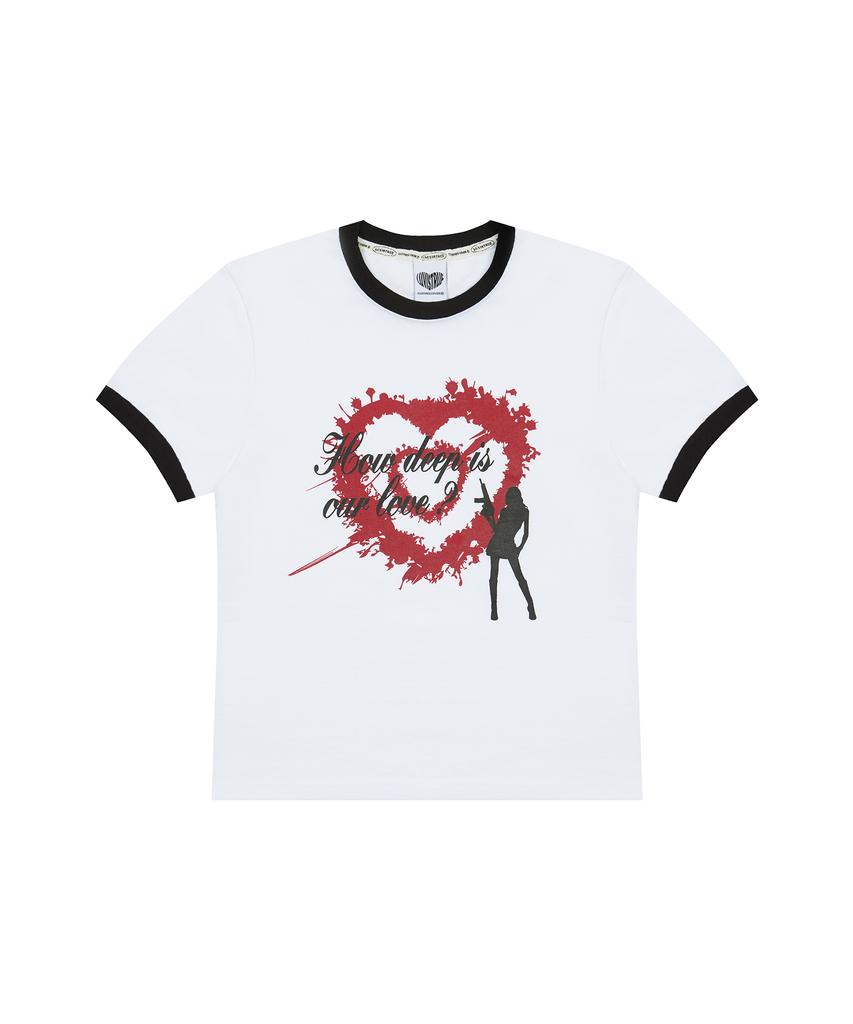 LUVISTRUE Sm How Deep Heart Tang Tee(White)