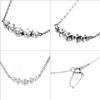 Canal Cubic Simple Design 4℃ Necklace, Zirconia, Silver, Pink, Gold, 4C, (Silver)