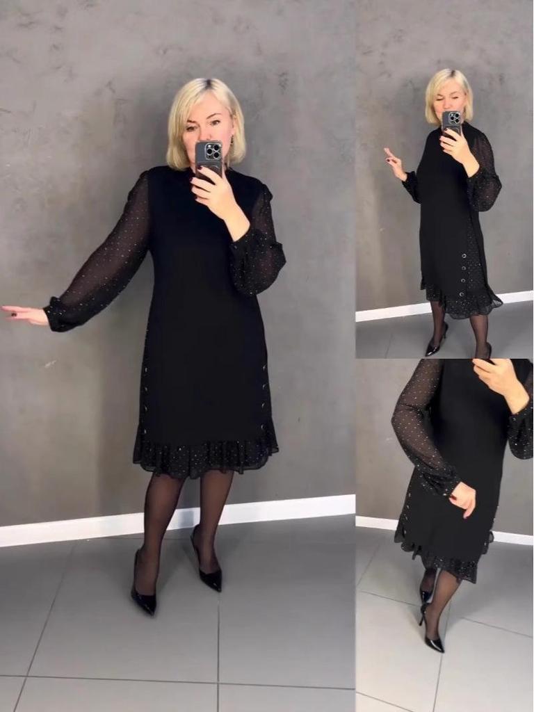European & American Style Elegant Floral Patchwork Long-Sleeve Dress (2025)