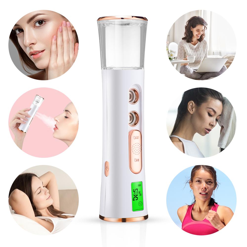 Nano Mist Facial Sprayer Double Spray-head USB Humidifier Nebulizer Face Steamer Moisturizing Beauty Instruments Body Skin Care