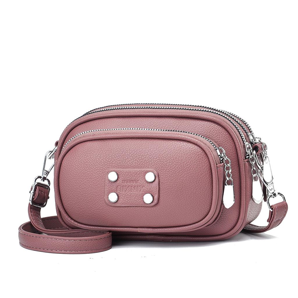 New textured bag solid color atmospheric shoulder bag messenger bag small square bag simple commuter bag women's bags