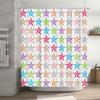 Star Shower Curtain Waterproof Fabric Rainfall Pattern Decorative Bathroom Accessories 3D Print Multicolor Home Decoration Windo