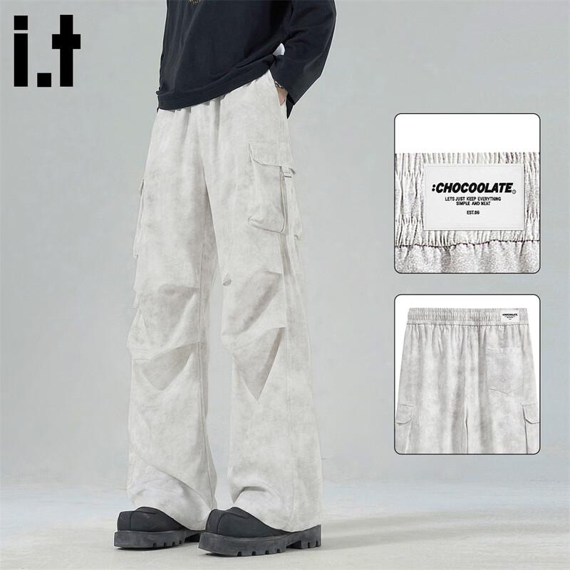 CHOCOOLATEit Men s Tie-Dye Wide-Leg Multi-Pocket Cargo Pants 3XL