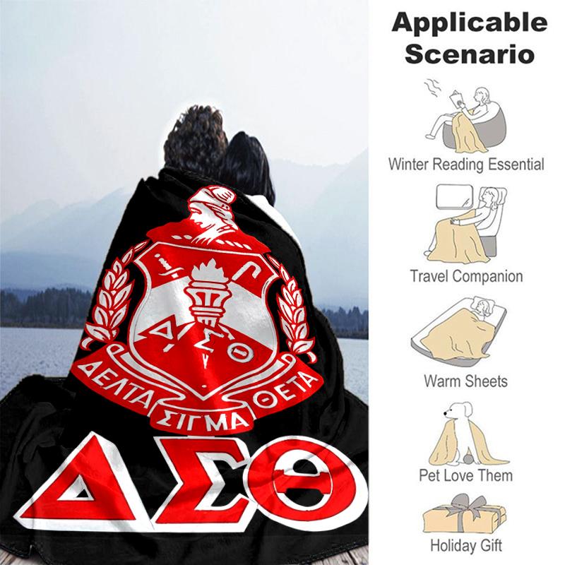 1pc Blanket Delta Sigma Theta logo Print Design, Lightweight Blanket for Sofa, Bed- Soft &Warm, Gift for All Seasons like Christmas, Halloween