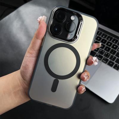 Luxury Wireless Charge Magsafe Matte Phone Case For iPhone 11 12 13 14 15 Pro Max Magnetic Shockproof Bumper Cases Cover