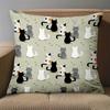 1 Pieces Cute Cat Pattern Throw Pillow In Neutral Tones Polyester pillowcase, sofa decorative cushion cov Headboard Pillow