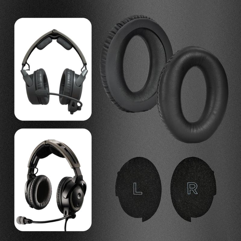Soft Leather Ear Cushions Compatible for AviationA30 Headsets Durability &Breathable Design Earpads Easy Installation