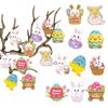 10pcs Easters Eggs Bunnys Hanging Pendants Holiday Decoration Paper Hangings Stylish Photo Shoot Props for Children