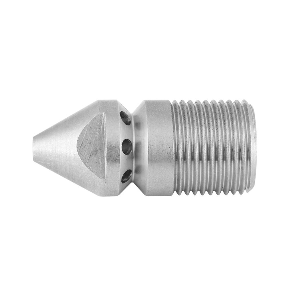 Pressure Washer Jetter Nozzle Stainless Steel Sewer Jetter Nozzle 3/8BSP Male Thread High Pressure Cleaning Machine Accessories
