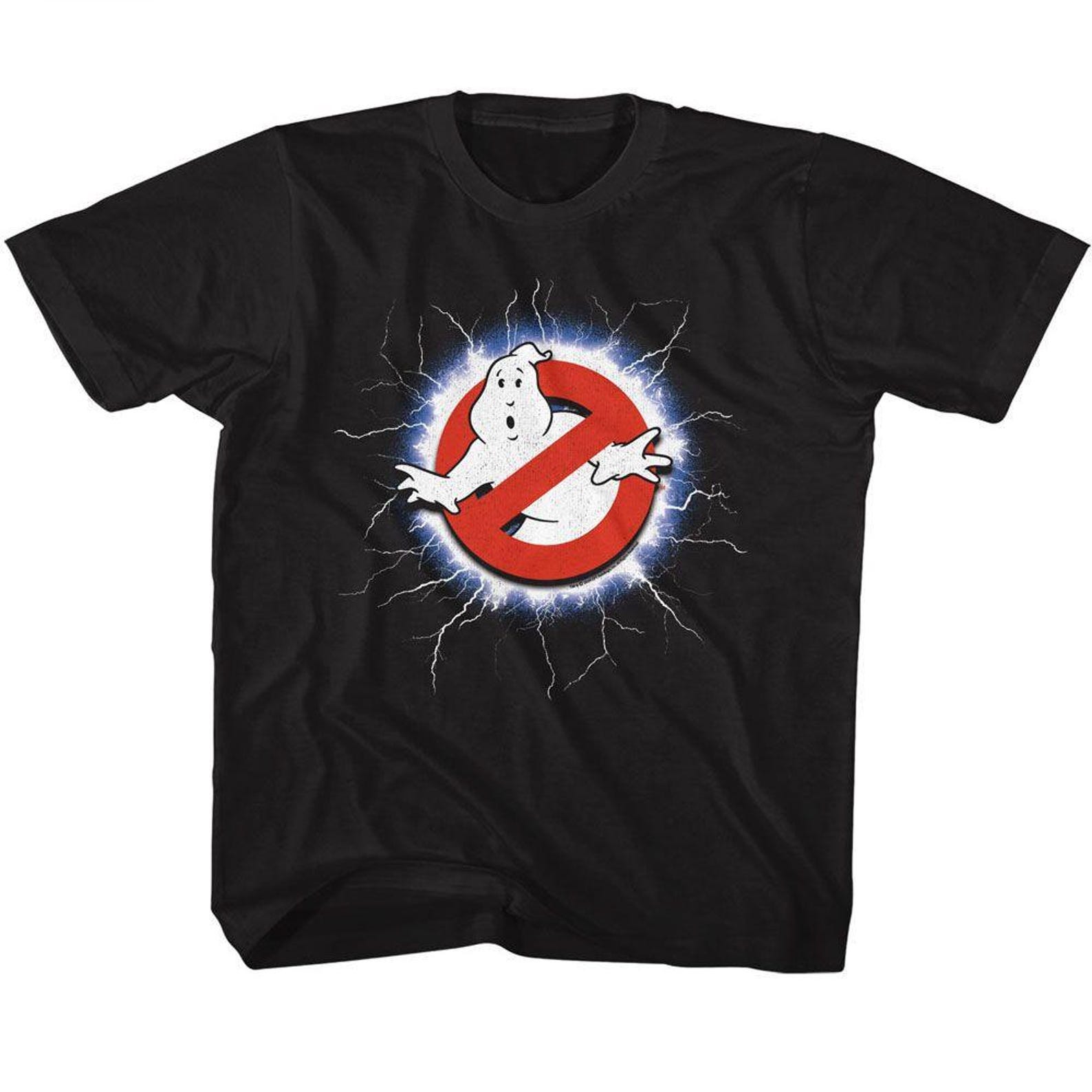 The Real Ghostbusters Lightning And Logo Black Toddler T-Shirt 4XL