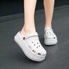 Womens Sandals  Hole Shoes Chunky Slippers Summer Beach Shoes Outdoor Green Platform Sandals