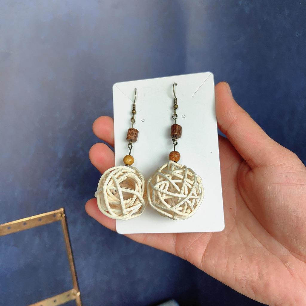 Fruit Earrings - Handmade Natural Dried Fruit Earrings, Retro Chinese Medicine Ethnic Style, for Women.