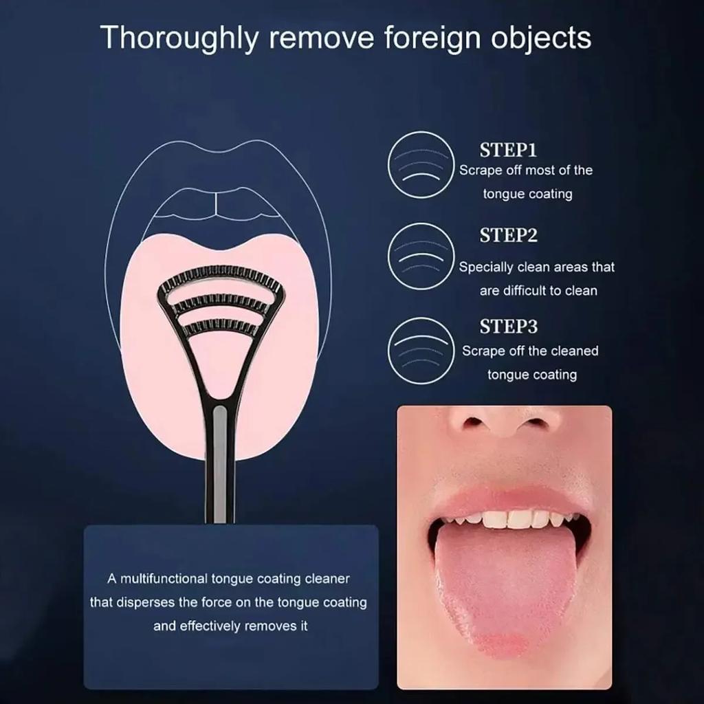 1Pc Tongue Scraper Cleaner For Bad Breath Remove White Tongue Coating Oral Care Stainless Steel