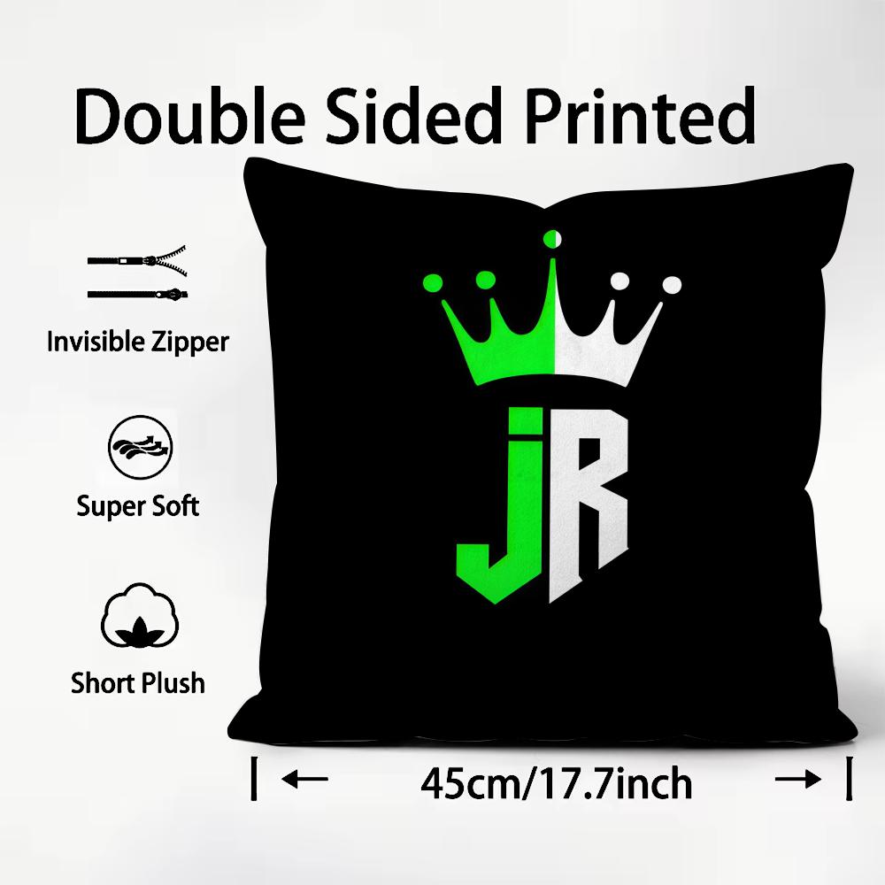 JJc ReyesS Rapper Cushion Cover Plush Fabric Soft DoubleSided Printed Sofa Warm Winter Home Child Gift Pillow Case