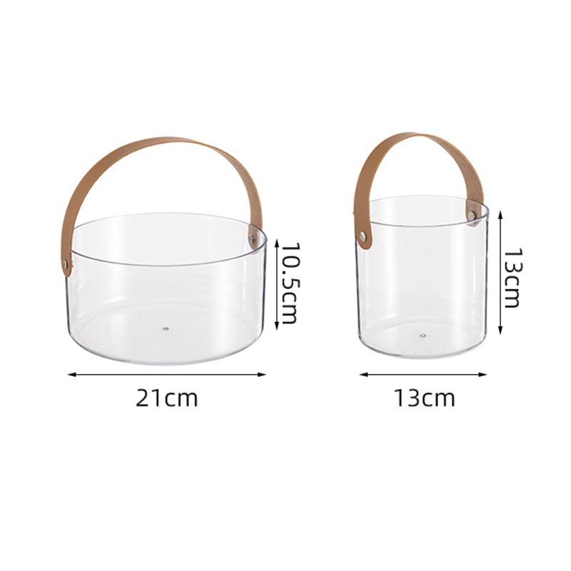 Versatile Transparent Desktop Storage Bucket: Multi-use Basket for Fruits, Ice, Pets, & More - Portable & Creative Organizer