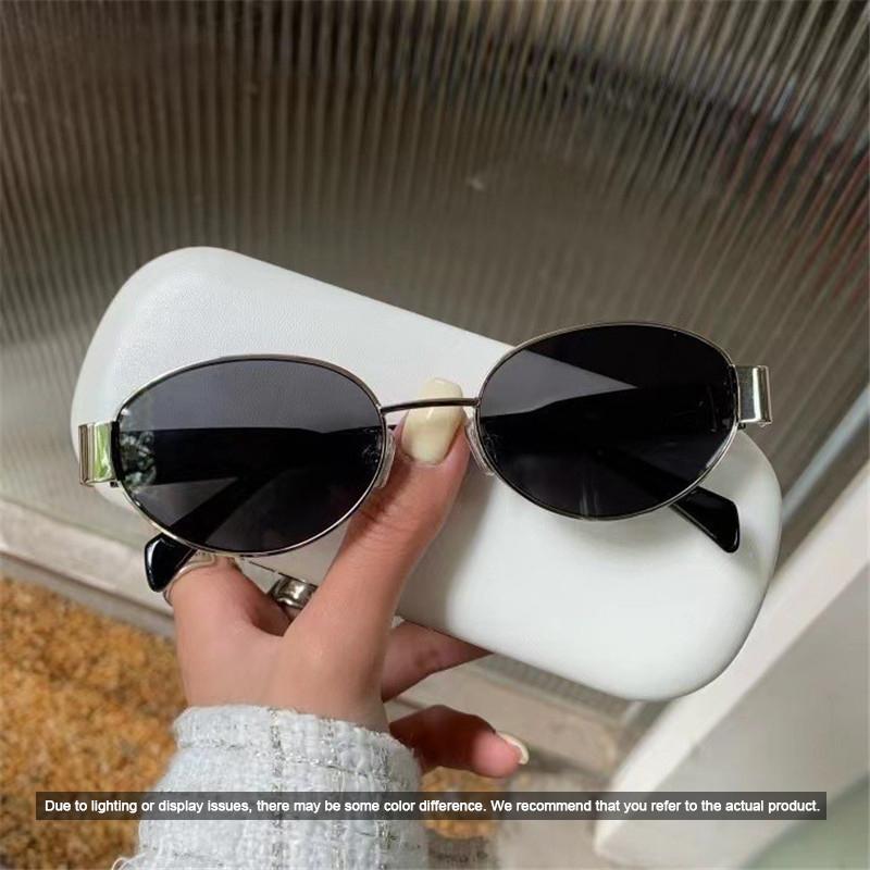Retro Oval Metal Frame Sunglasses for Women Men  Luxury Sun Glasses Ladies Classic Vintage UV400 Shades Lens Unisex Sunglass
