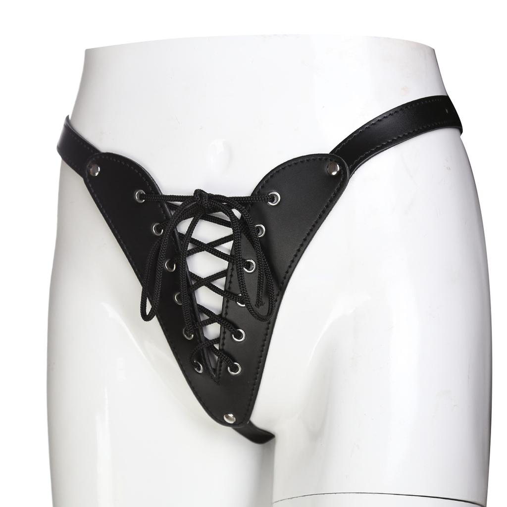 Leather Panties Sex Toys For Woman Chastity Vagina Tied Bondage Panty Queen Thong Underwear Adjust G-Strings Knicker Slave Lingi