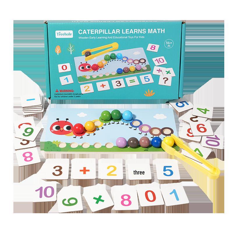 Cross-Border Caterpillar Math: Wooden Addition & Subtraction Game for Kindergarten