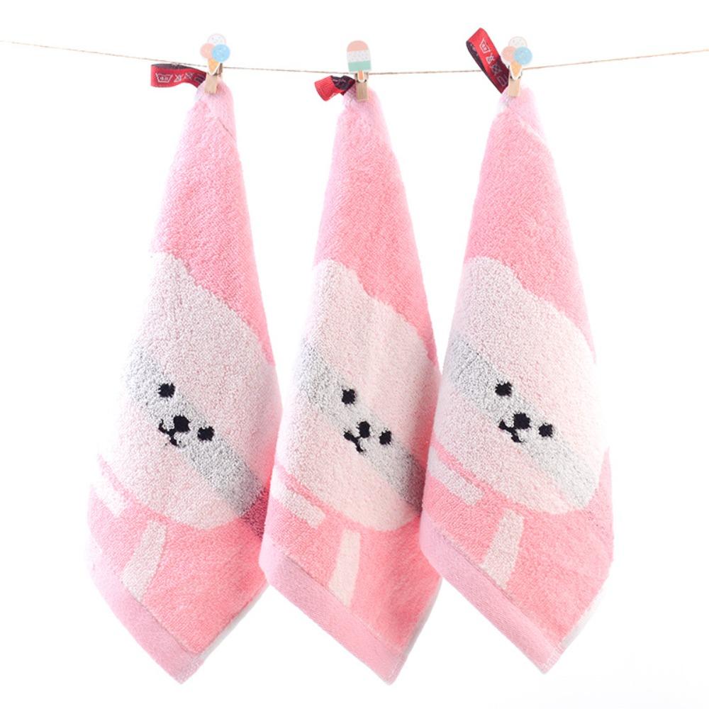 3Pcs Cute Bear Dishcloth Cotton Children's Handkerchief Halloween Bath Towel  Household