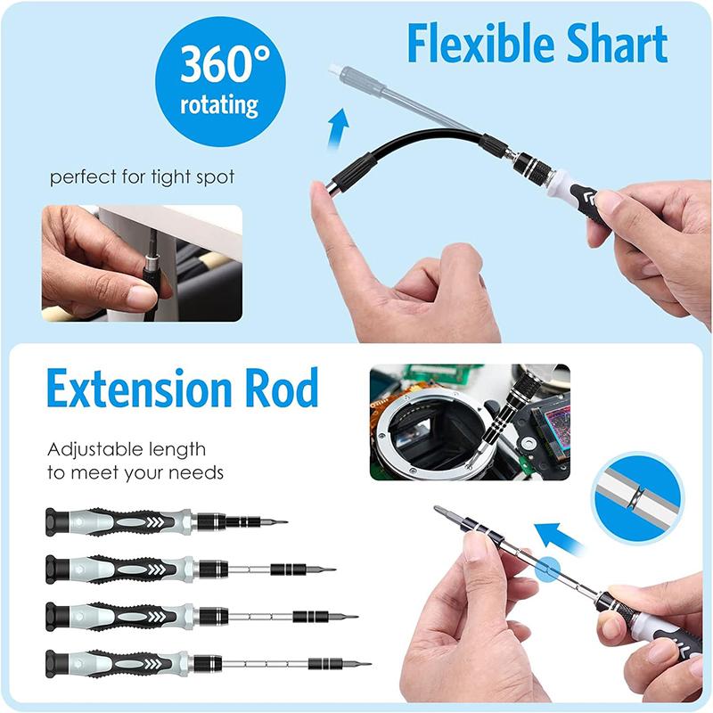 Precision Screwdriver Set 132 in 1 Repair Tool Kit for PC Glasses Phone Switch Watch Magnetic Screwdriver Set Kit Hand Tools