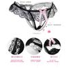 Sexy Panties Women's Beautiful Buttocks Lace Novelty Thong Pearl Massage Transparent Hollow T-pants 2172