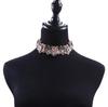 Colorful Short Necklace Women's Fashion Jewelry Full Diamond Exaggerated Flower Necklace Multi Layered Accessories Necklace